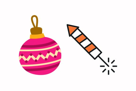 Christmas Accessories Fireworks Vector
