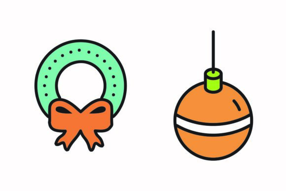Christmas Advent Wreath Decorative Ball Illustrations