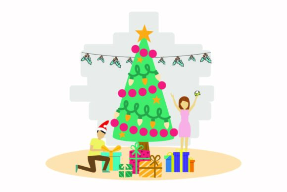 Christmas Beautiful Decoration Vector Illustrations