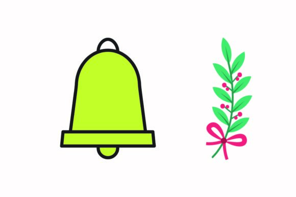 Christmas Bell Holly Berries Illustrations