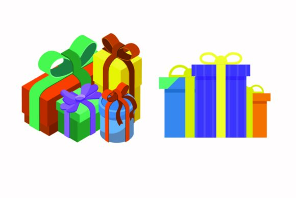 Christmas Gift Illustration Vector Set