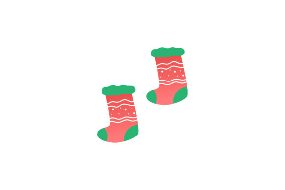 Christmas Stocking Pair Illustrations
